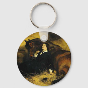 Woman and Horse Keychain