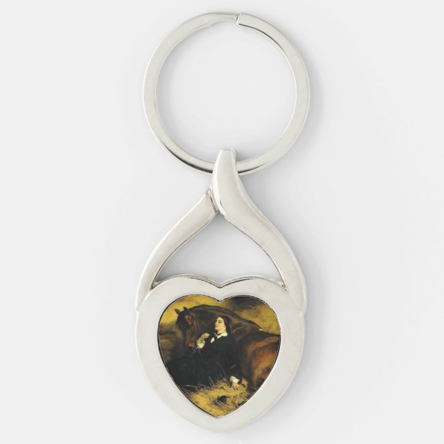 Woman and Horse Keychain (Front)