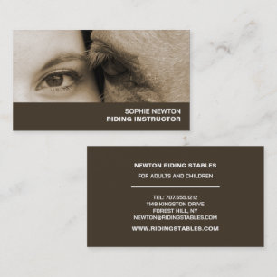 Woman and Horse, Riding Instructor, Academy Business Card