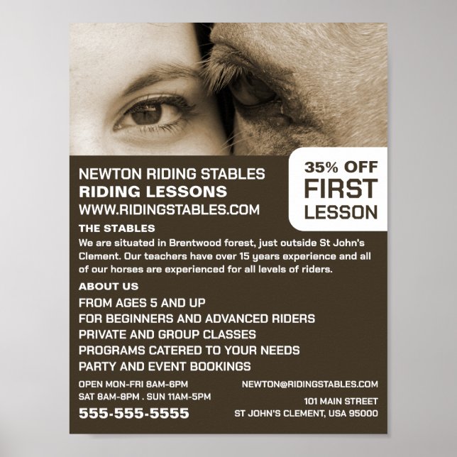 Woman and Horse, Riding Instructor, Academy Poster (Front)