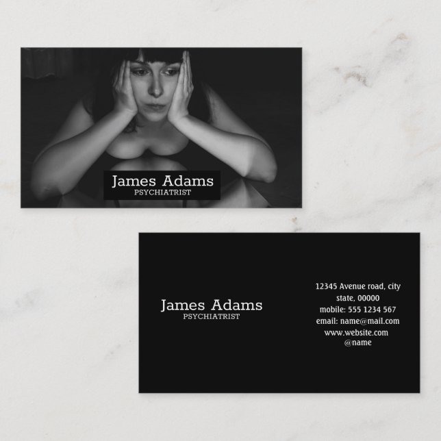 Woman and mirror business card (Front/Back)