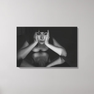 Woman and mirror canvas print