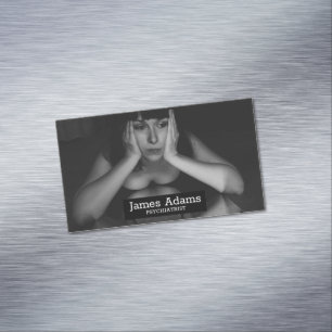 Woman and mirror Magnetic business card