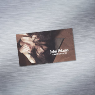 Woman and mirror Magnetic business card