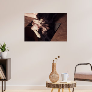 Woman and mirror poster