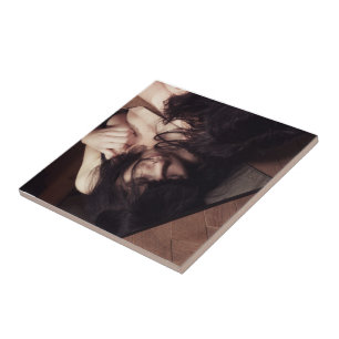 Woman and mirror tile