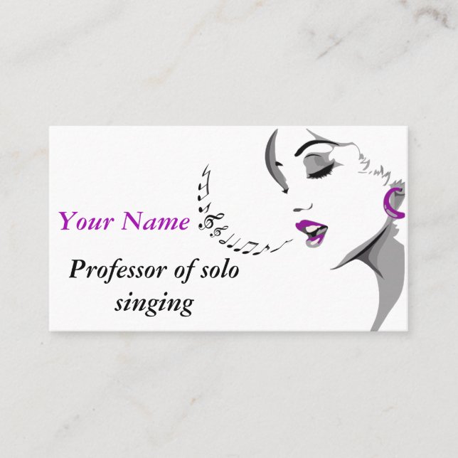 Woman and music business card (Front)