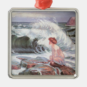 Woman and the Wave (by Frantisek Kupka) Metal Ornament