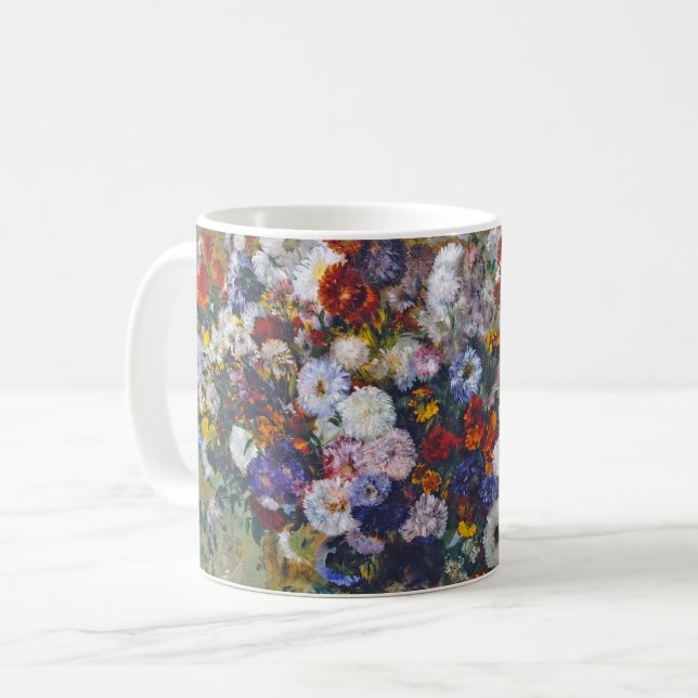 Woman and Vase of Flowers, Edgar Degas Coffee Mug (Front Left)