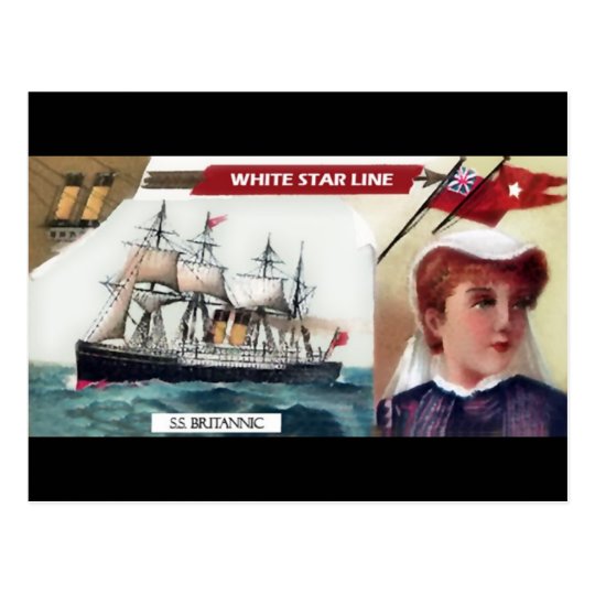 Woman and White Star Postcard