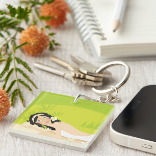 Woman At A Spa Keychain
