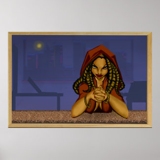 Woman At Bar Poster
