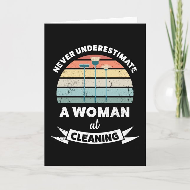 Woman at Cleaning Housemaid Gift Wife Card (Front)