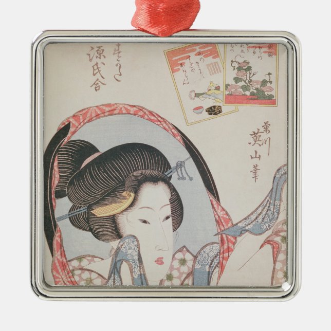 Woman at her Mirror, published c.1830 Metal Ornament (Front)