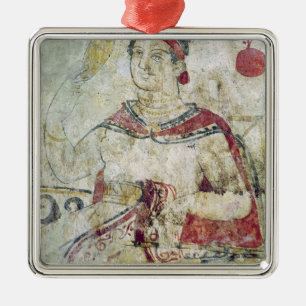 Woman at her toilet, detail from a funerary metal ornament