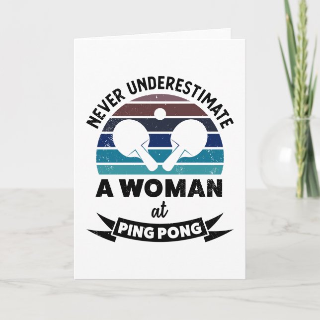 Woman at Ping Pong Funny table tennis Gift Moms Card (Front)