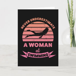 Woman at Swimming Funny Gifts Wife Card