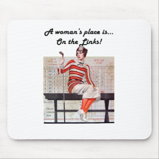 Woman at the links mouse pad