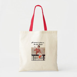 Woman at the links tote bag
