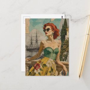 Woman at the Ocean Postcard