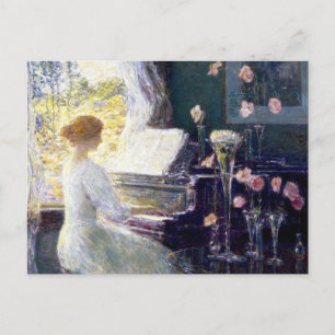 Woman at the Piano by Childe Hassam Postcard