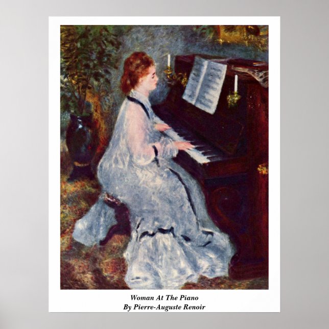 Woman At The Piano By Pierre-Auguste Renoir Poster (Front)