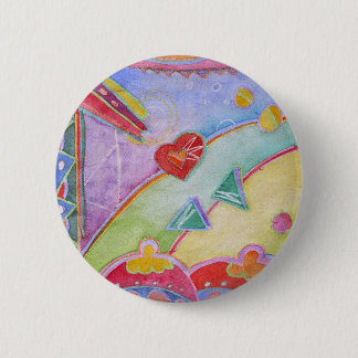 woman at window looking lor love 2 inch round button