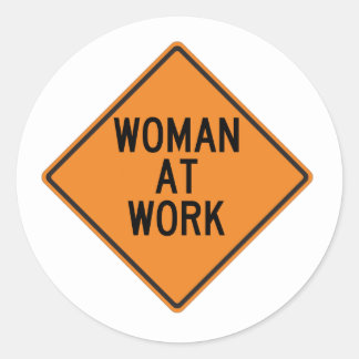 Woman at Work Sticker