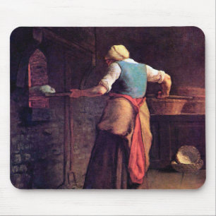 Woman Baking Bread, Jean-Francois Millet Mouse Pad