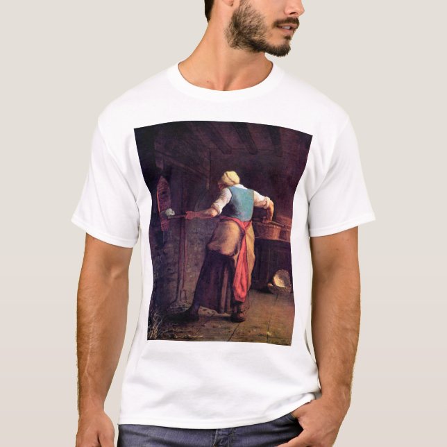 Woman Baking Bread, Jean-Francois Millet T-Shirt (Front)