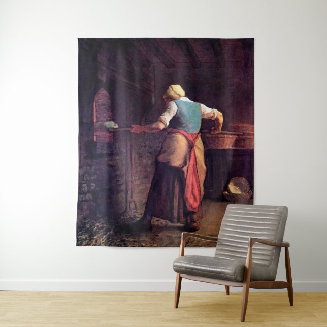 Woman Baking Bread, Jean-Francois Millet Tapestry (In Situ)