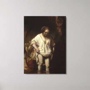 Woman Bathing in a Stream, 1654 Canvas Print