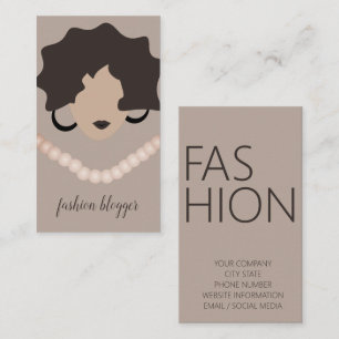 Woman Beauty Fashionista Blogger Planner Business Card