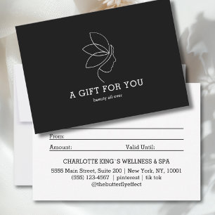 Woman Beauty Line Art Black Gift Certificate