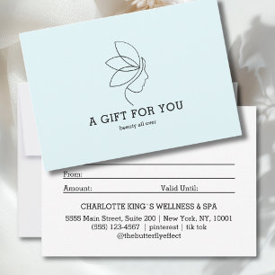 Woman Beauty Line Art Blue Gift Certificate