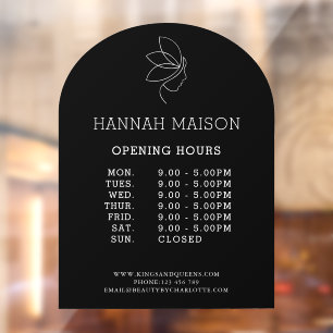 Woman Beauty Line Art Opening Hours  Window Cling