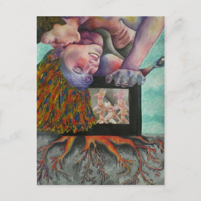 woman being kissed postcard (Front)