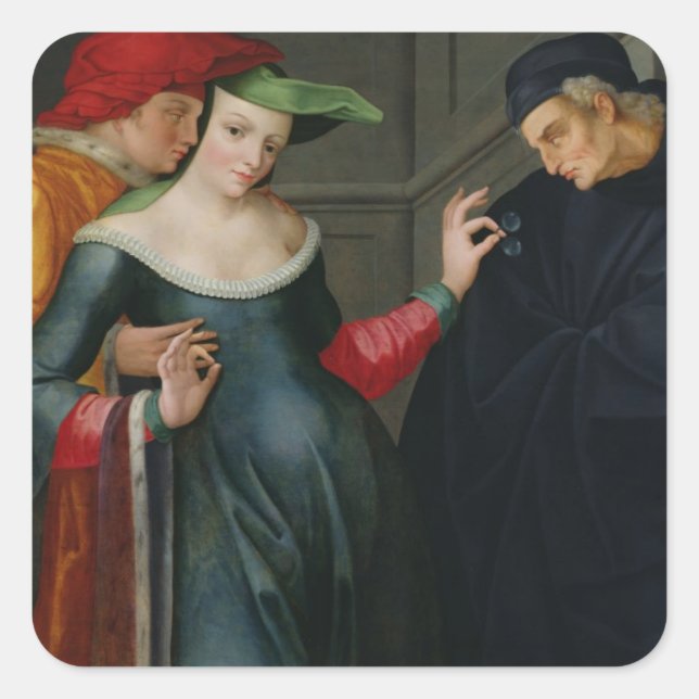 Woman Between Two Ages Square Sticker (Front)