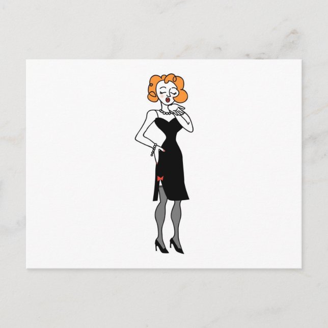 Woman Blows a Kiss Postcard (Front)