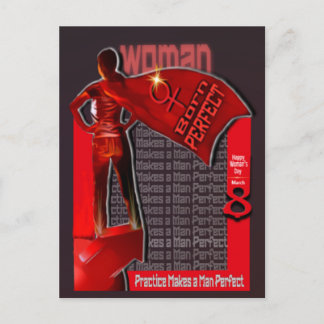 Woman Born Perfect :  Happy Womans Day  8 March  Postcard