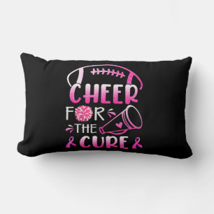 Woman Breast Cancer Awareness Cheer For The Cure T Lumbar Pillow
