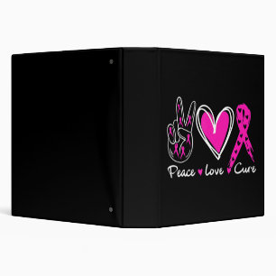 Woman Breast Cancer Awareness Costume Pink Peace L Binder