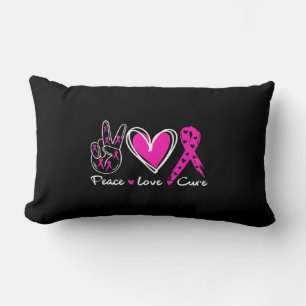 Woman Breast Cancer Awareness Costume Pink Peace L Lumbar Pillow