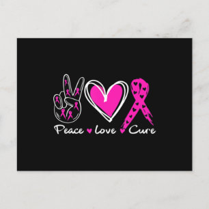 Woman Breast Cancer Awareness Costume Pink Peace L Postcard