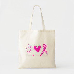 Woman Breast Cancer Awareness Costume Pink Peace L Tote Bag