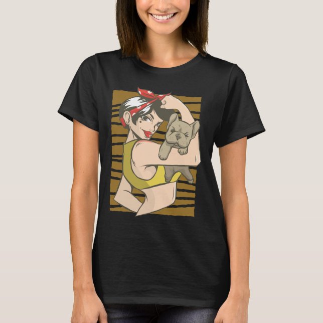 Woman Bulldog Pinup T-Shirt (Front)