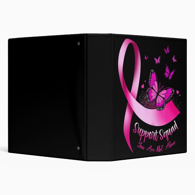 Woman Butterfly Support Squad Breast Cancer Warrio Binder (Background)