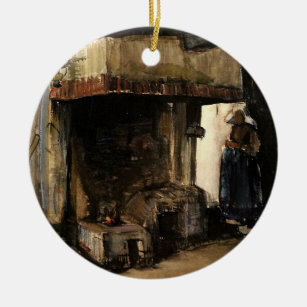 Woman by a Hearth by Vincent van Gogh Ceramic Ornament