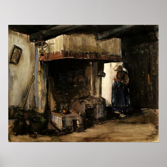 Woman by a Hearth by Vincent van Gogh Poster (Front)