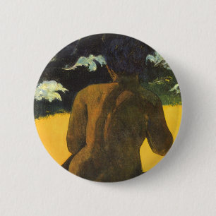 Woman by the Sea by Paul Gauguin, Vintage Fine Art 2 Inch Round Button